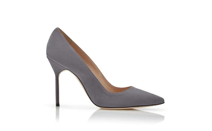 Women BB Manolo Blahnik BB Grey Suede Pointed Toe Pumps Women BB Manolo Blahnik BB Grey Suede Pointed Toe Pumps