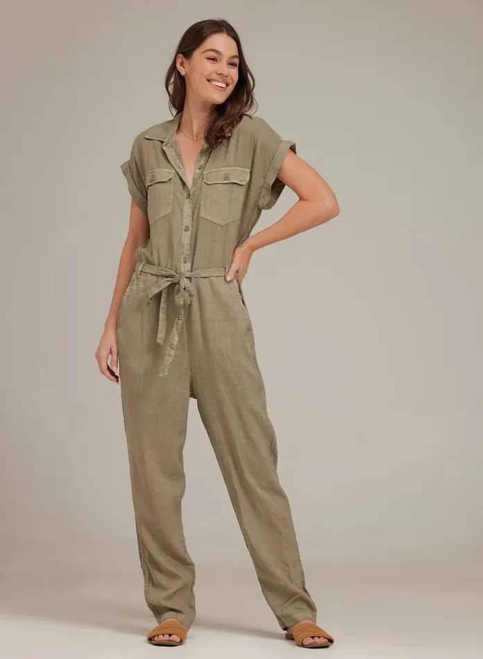 Women Bella Dahl Jumpsuits and Rompers Patch Pocket Jumpsuit 8211 Sage Sea SAGE SEA Women Bella Dahl Jumpsuits and Rompers Patch Pocket Jumpsuit 8211 Sage Sea SAGE SEA