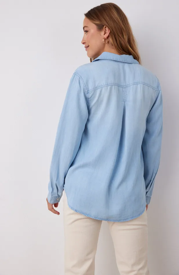 Women Bella Dahl Long Sleeve Classic Button Down 8211 Sunbleach Wash SUNBLEACH WASH