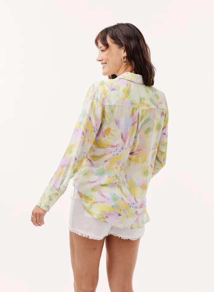 Women Bella Dahl Long Sleeve Floral Button Down 8211 Sunbeam Bloom Print SUNBEAM BLOOM PRINT