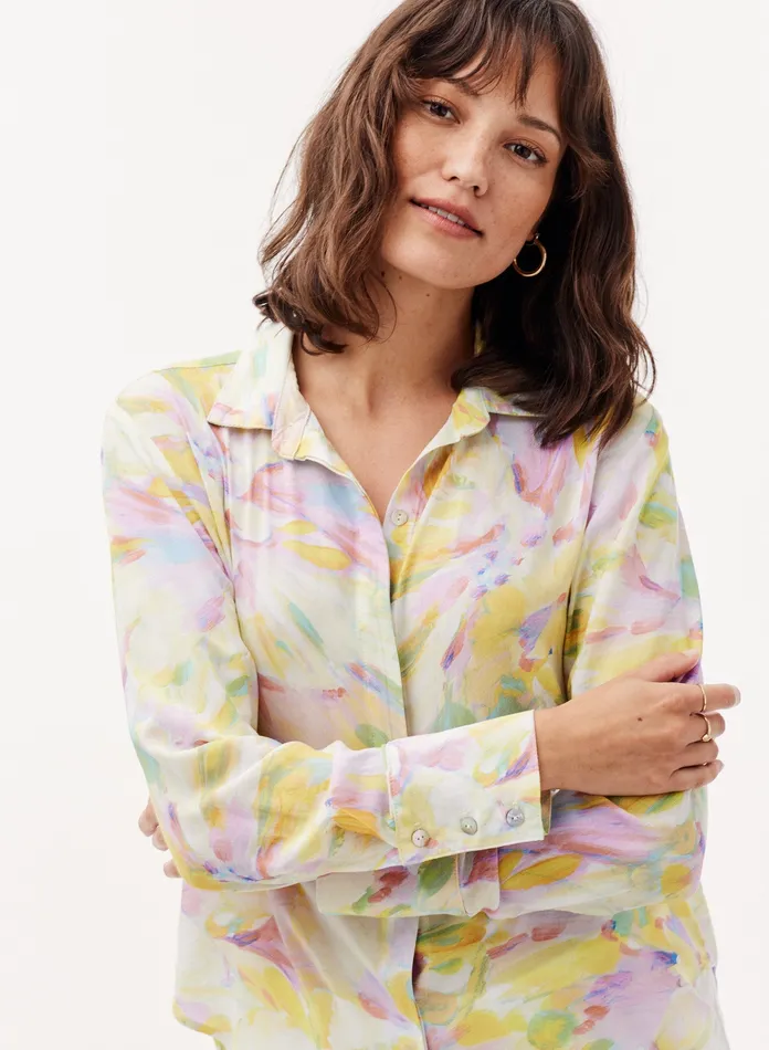 Women Bella Dahl Long Sleeve Floral Button Down 8211 Sunbeam Bloom Print SUNBEAM BLOOM PRINT
