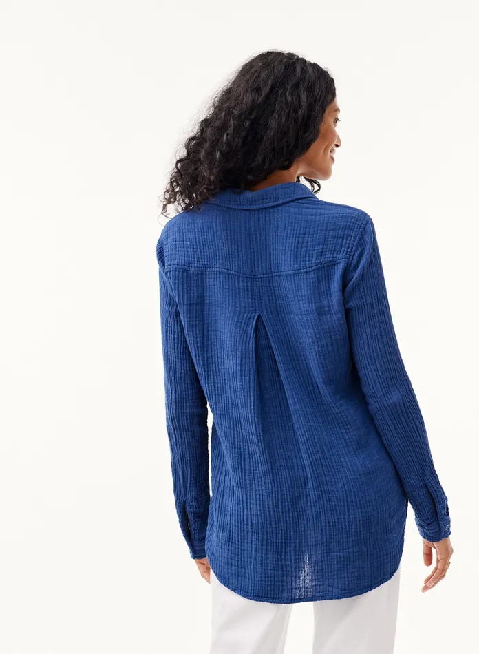 Women Bella Dahl Long Sleeve Pocket Button Down 8211 Bright Night BRIGHT NIGHT
