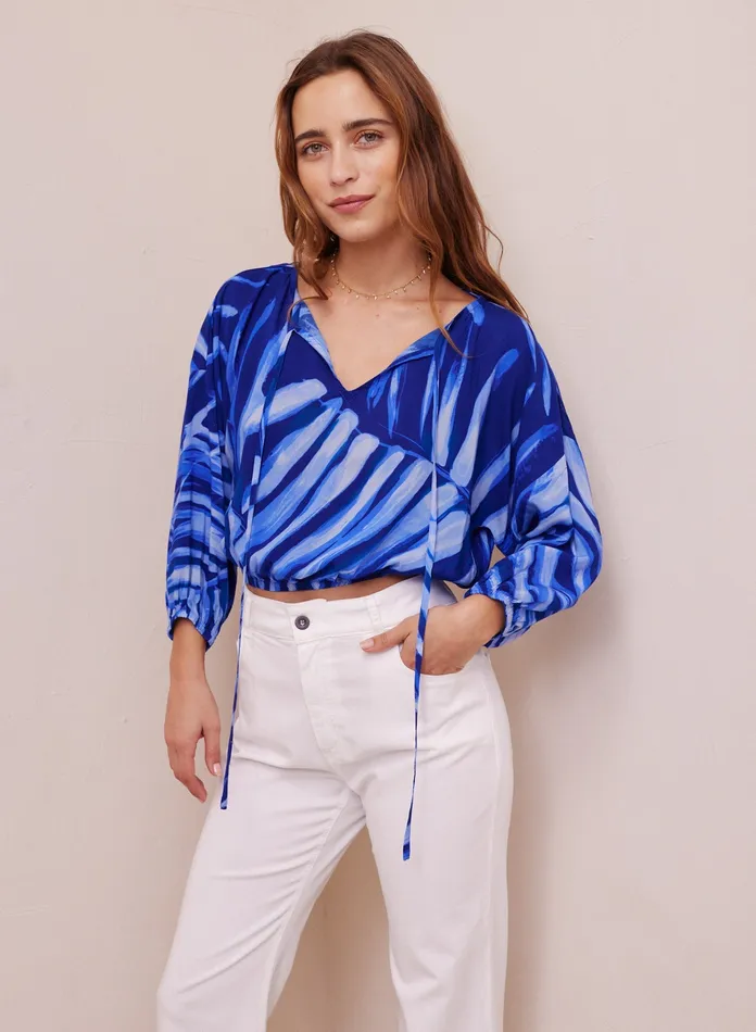 Women Bella Dahl Long Sleeve Tie Up Pullover Top 8211 Bayside Palm Print BAYSIDE PALM PRINT Women Bella Dahl Long Sleeve Tie Up Pullover Top 8211 Bayside Palm Print BAYSIDE PALM PRINT