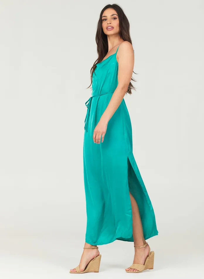 Women Bella Dahl Maxi Dresses Cowl Neck Satin Maxi Dress 8211 Tropical Teal TROPICAL TEAL Women Bella Dahl Maxi Dresses Cowl Neck Satin Maxi Dress 8211 Tropical Teal TROPICAL TEAL