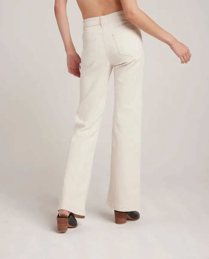 Women Bella Dahl Pants Milla Vintage Flare Jean 8211 Antique Ivory ANTIQUE IVORY