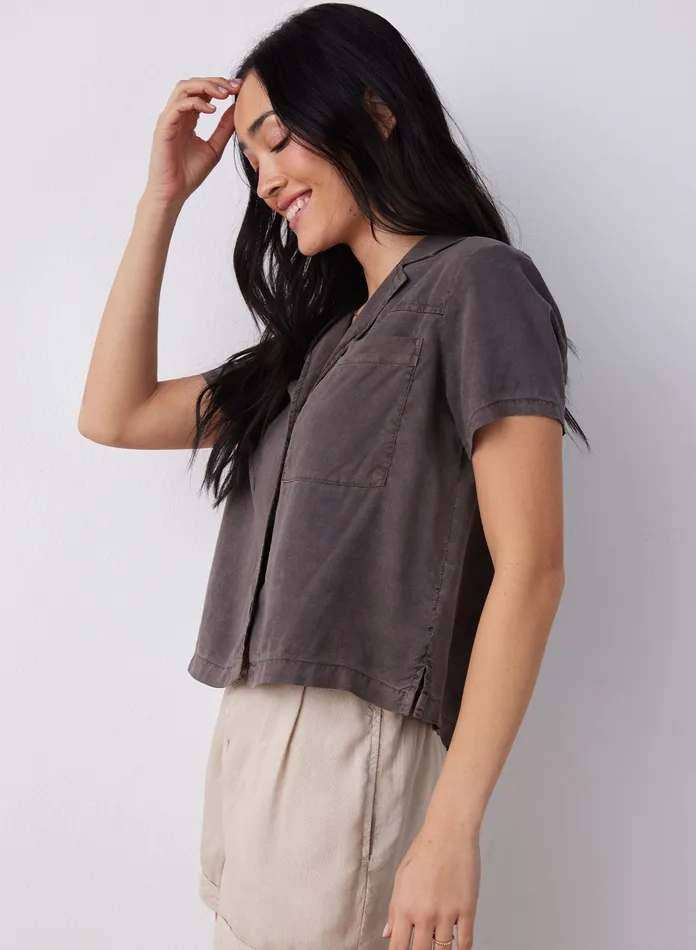 Women Bella Dahl Sleeveless Short Sleeve Button Down Shirt 8211 Java JAVA