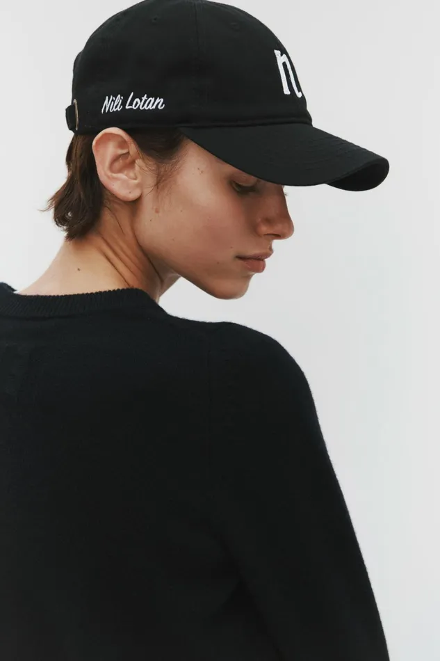 Women Belts and Accessories Nili Lotan BASEBALL HAT Black