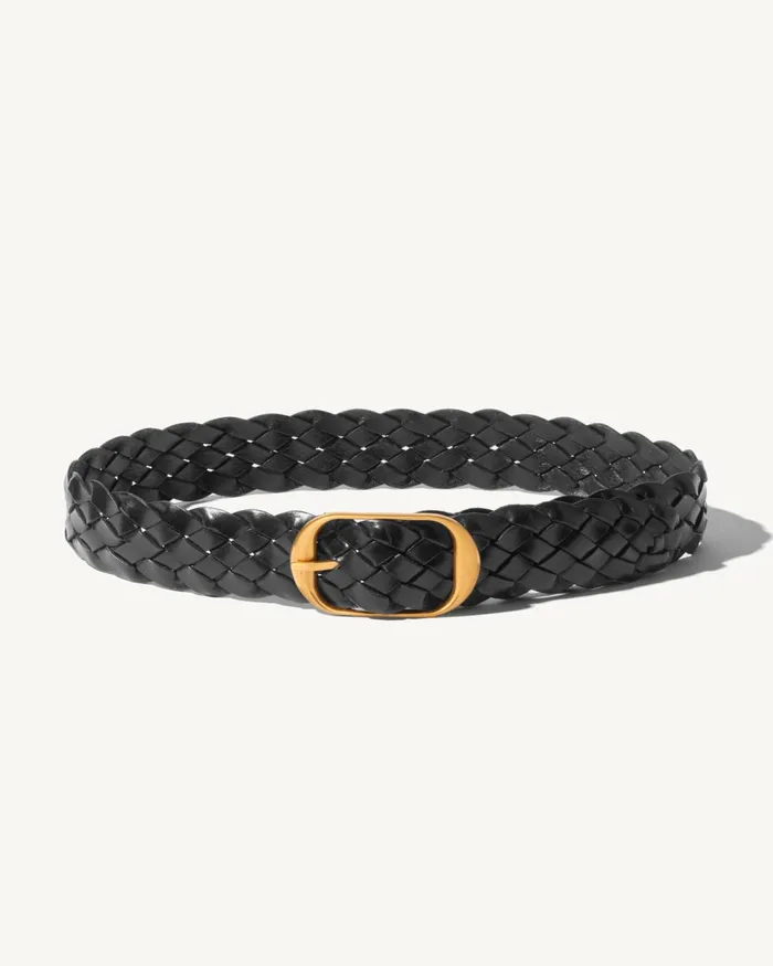 Women Belts and Accessories Nili Lotan BRAIDED NILI BELT Black