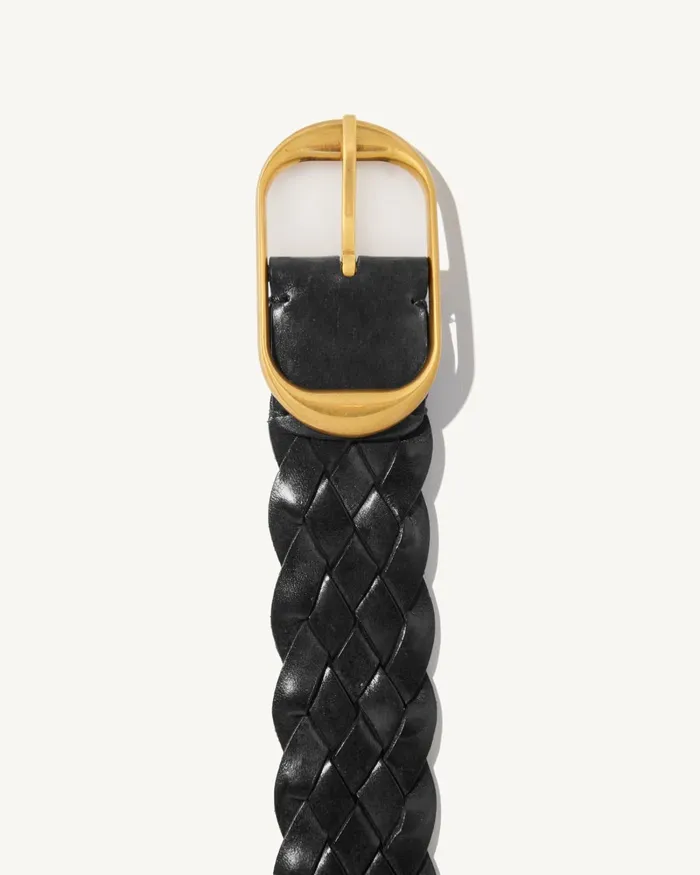 Women Belts and Accessories Nili Lotan BRAIDED NILI BELT Black
