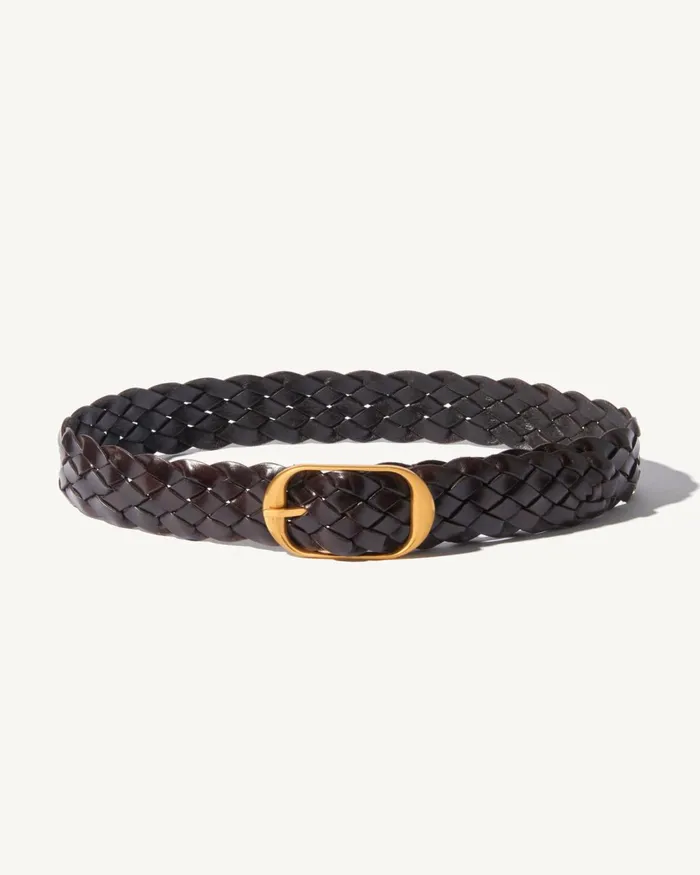Women Belts and Accessories Nili Lotan BRAIDED NILI BELT Black