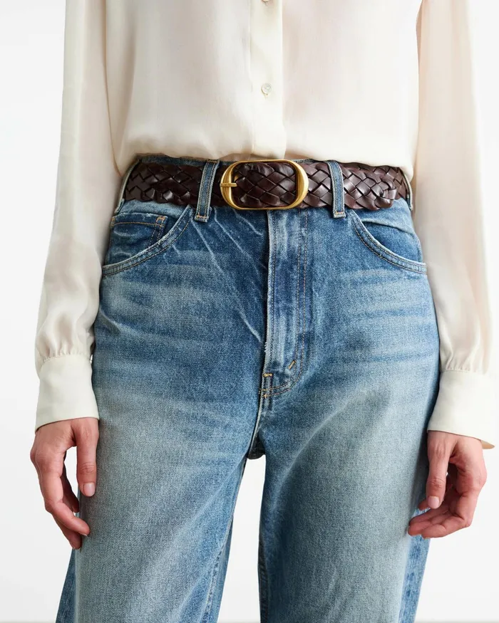 Women Belts and Accessories Nili Lotan BRAIDED NILI BELT Black