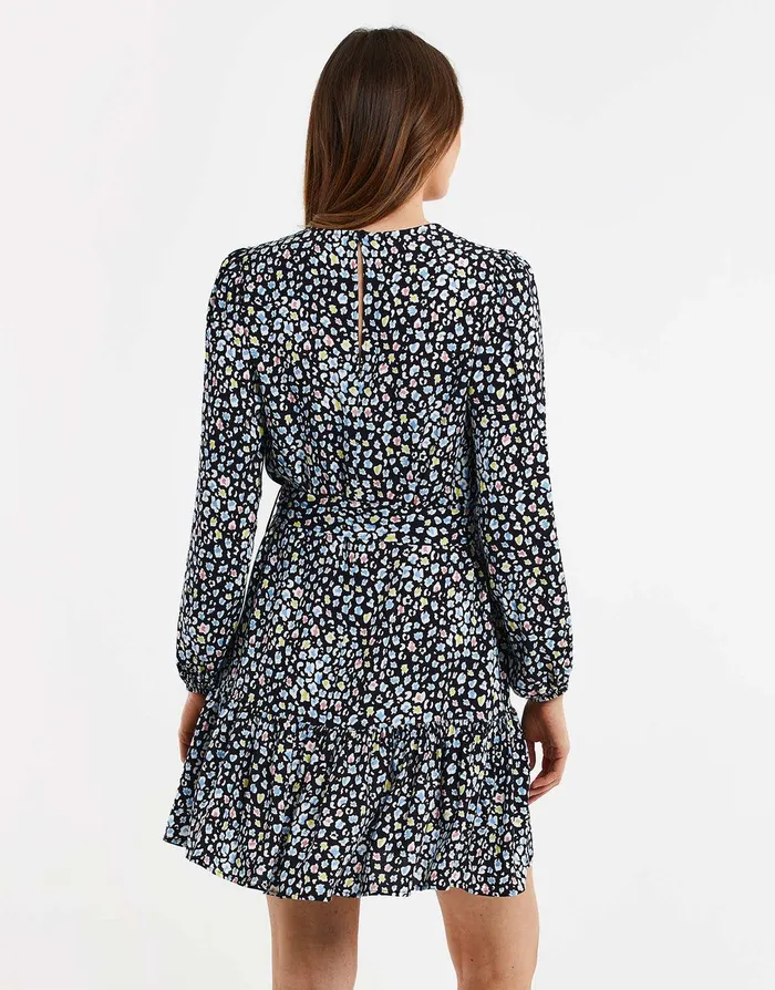 Women Black Animal Print Smock Dress Black Threadbare Dresses Women Black Animal Print Smock Dress Black Threadbare Dresses