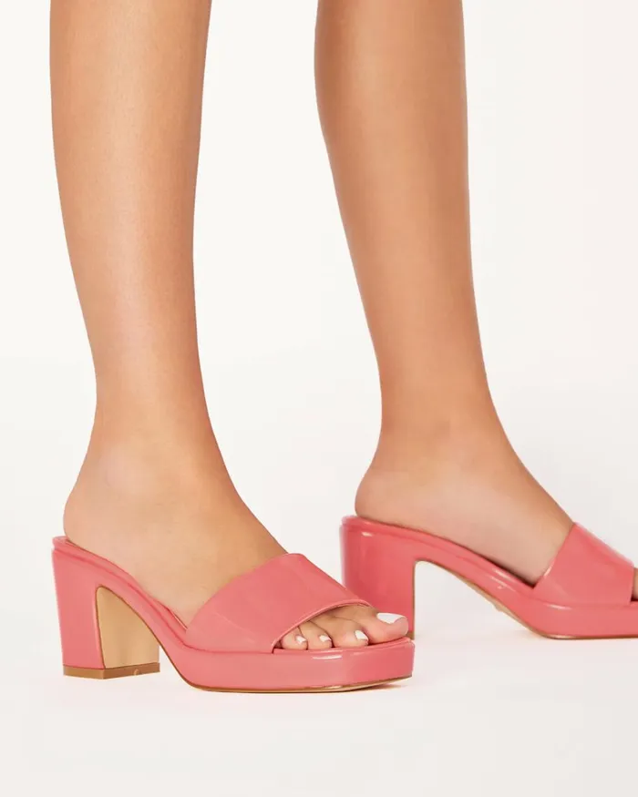 Women Block Heels Billini INDYA 8211 CORAL PATENT