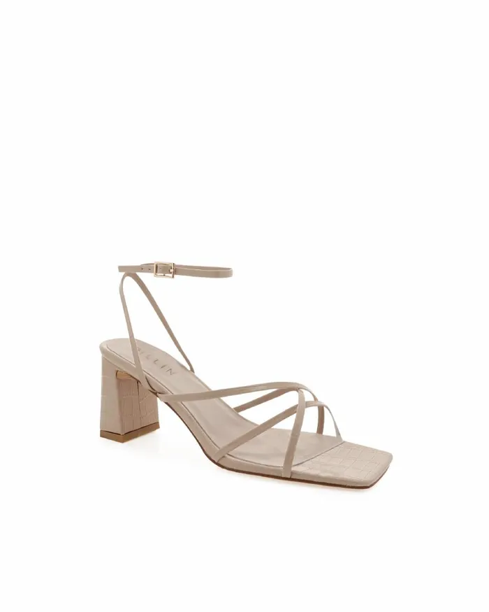 Women Block Heels Billini ISRA 8211 STONE CROC