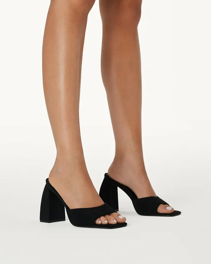 Women Block Heels Billini JAYLEN 8211 BLACK SUEDE