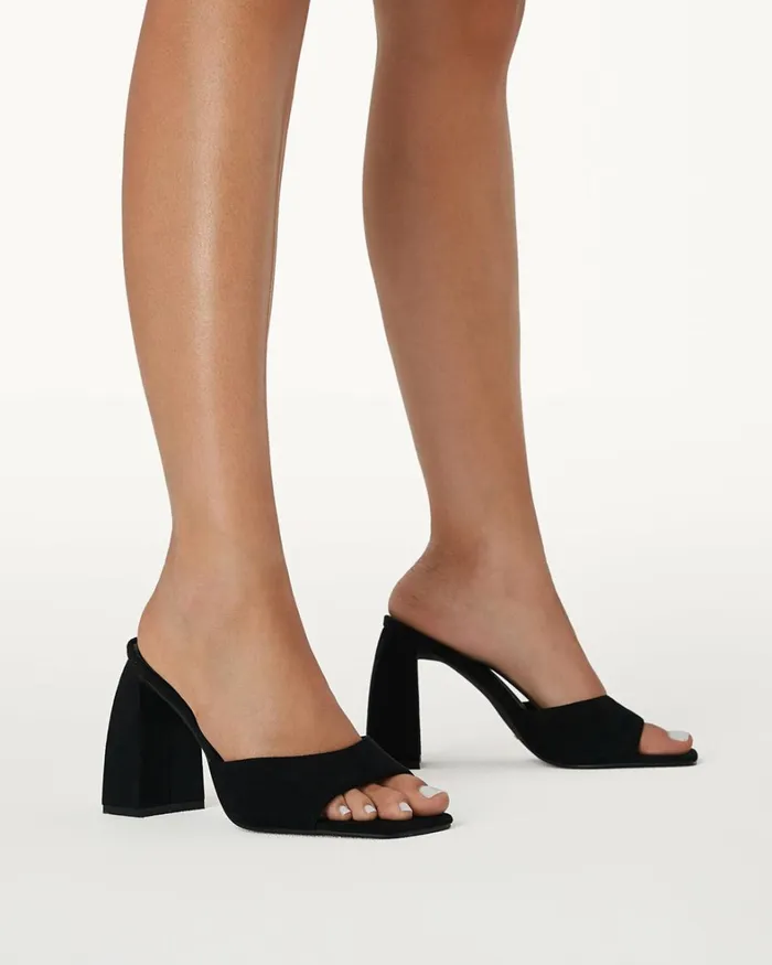 Women Block Heels Billini JAYLEN 8211 BLACK SUEDE