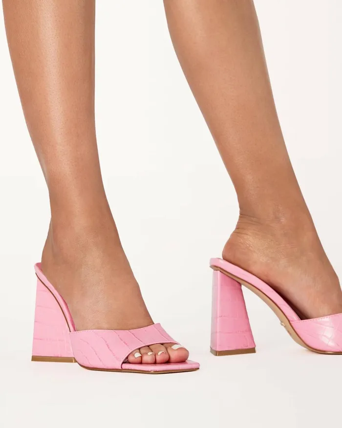 Women Block Heels Billini QUINN 8211 ROSE CROC