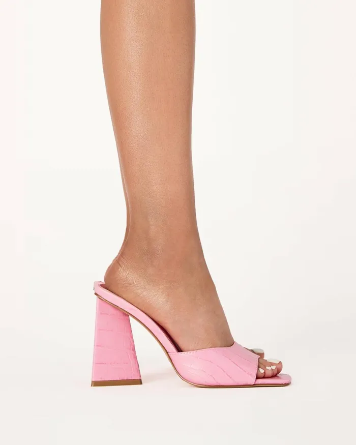 Women Block Heels Billini QUINN 8211 ROSE CROC
