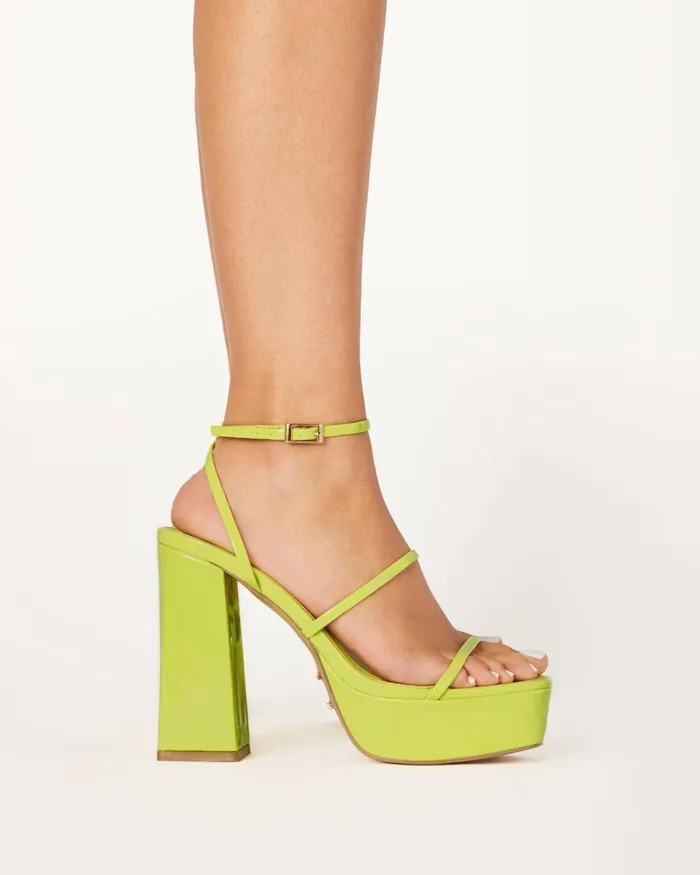 Women Block Heels Billini VINCIJA 8211 WASABI PATENT