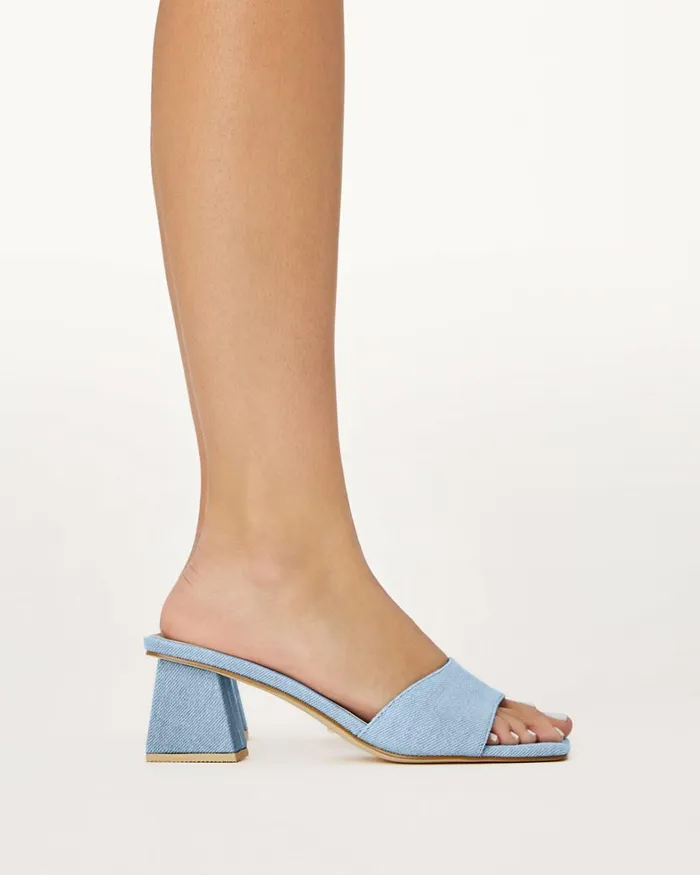 Women Block Heels Billini XAVA 8211 MID BLUE DENIM
