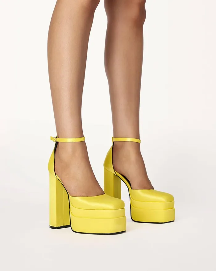 Women Block Heels Billini ZILLA 8211 CITRUS SATIN