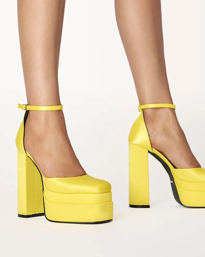 Women Block Heels Billini ZILLA 8211 CITRUS SATIN