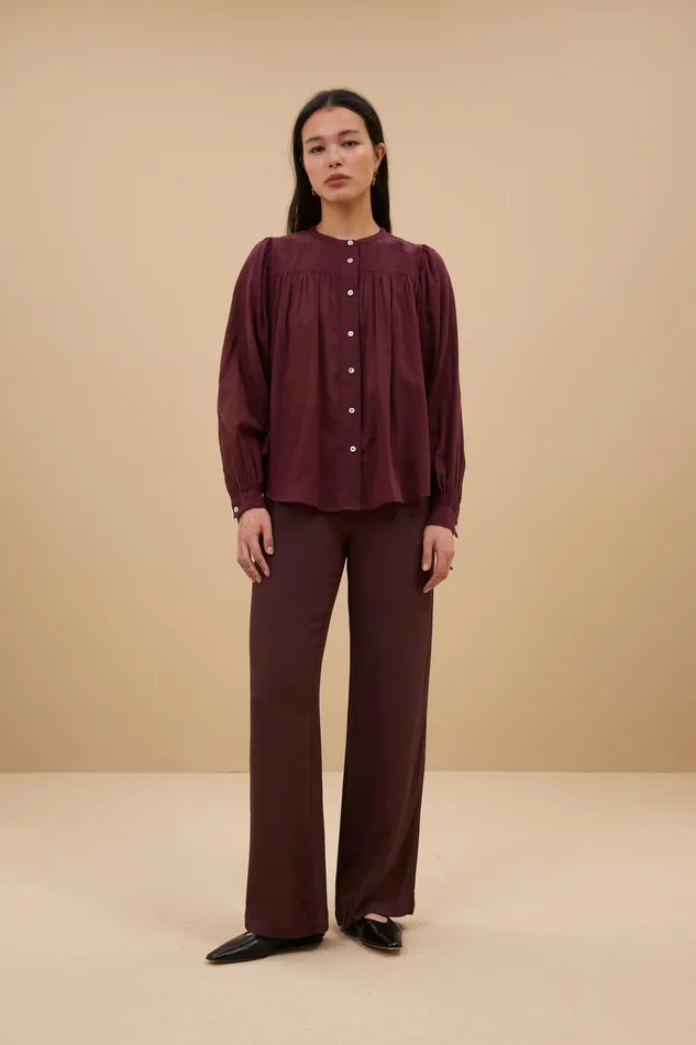 Women Blouses Bybar Meggie Voile Blouse Pecan Women Blouses Bybar Meggie Voile Blouse Pecan