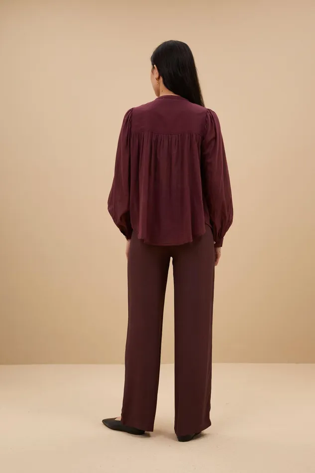 Women Blouses Bybar Meggie Voile Blouse Pecan Women Blouses Bybar Meggie Voile Blouse Pecan