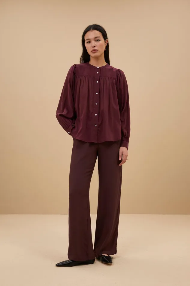Women Blouses Bybar Meggie Voile Blouse Pecan Women Blouses Bybar Meggie Voile Blouse Pecan