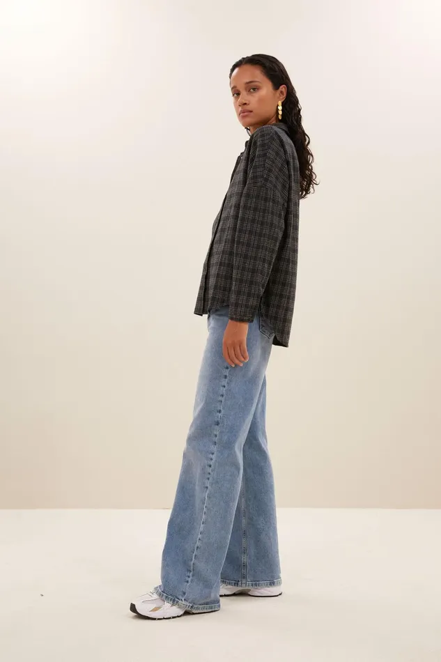 Women Blouses Bybar Small Check Blouse Caramel