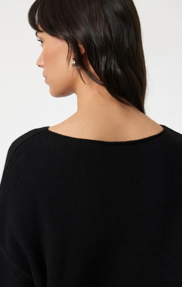 Women Boat Neck Sweater In Black Mavi Jeans Sweaters Women Boat Neck Sweater In Black Mavi Jeans Sweaters