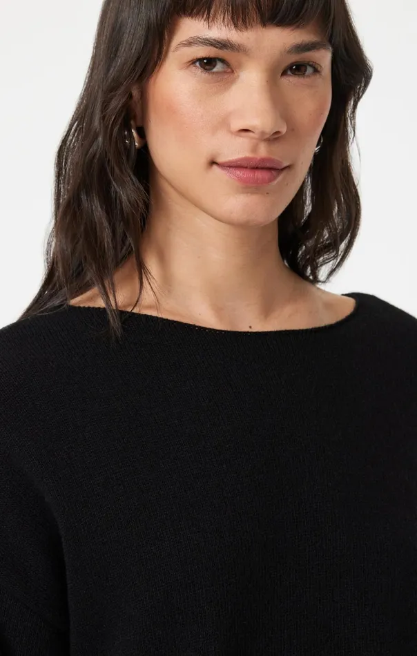 Women Boat Neck Sweater In Black Mavi Jeans Sweaters Women Boat Neck Sweater In Black Mavi Jeans Sweaters