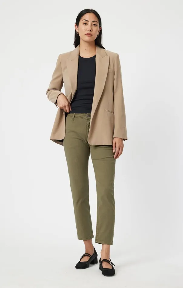 Women Brooke Slim Chino In Green Luxe Twill Mavi Jeans Pants Women Brooke Slim Chino In Green Luxe Twill Mavi Jeans Pants