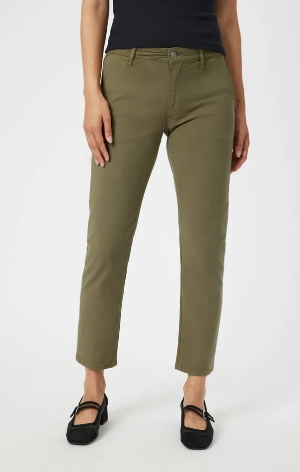 Women Brooke Slim Chino In Green Luxe Twill Mavi Jeans Pants Women Brooke Slim Chino In Green Luxe Twill Mavi Jeans Pants