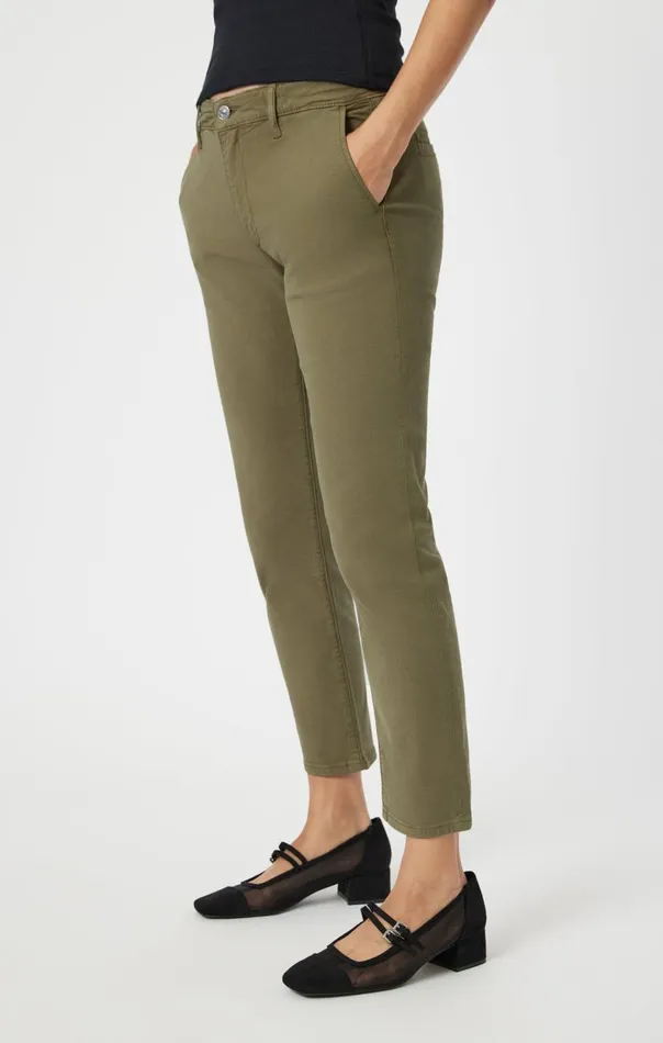 Women Brooke Slim Chino In Green Luxe Twill Mavi Jeans Pants Women Brooke Slim Chino In Green Luxe Twill Mavi Jeans Pants