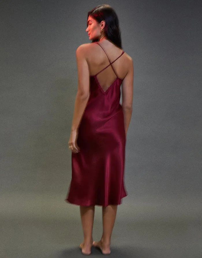 Women Burgundy Satin Halterneck Night Dress Burgundy Threadbare Loungewear Women Burgundy Satin Halterneck Night Dress Burgundy Threadbare Loungewear