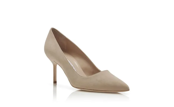Women Business Manolo Blahnik BB 70 Dark Cream Pointed Toe Pumps