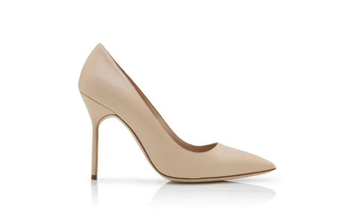 Women Business Manolo Blahnik BB CALF Taupe Calf Leather Pointed Toe Pumps Women Business Manolo Blahnik BB CALF Taupe Calf Leather Pointed Toe Pumps