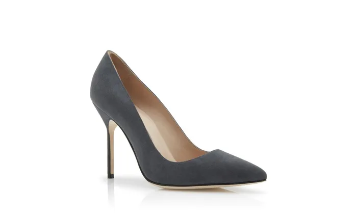 Women Business Manolo Blahnik BB Dark Grey Suede Pointed Toe Pumps