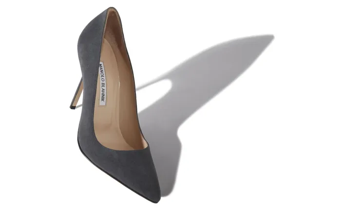 Women Business Manolo Blahnik BB Dark Grey Suede Pointed Toe Pumps Women Business Manolo Blahnik BB Dark Grey Suede Pointed Toe Pumps
