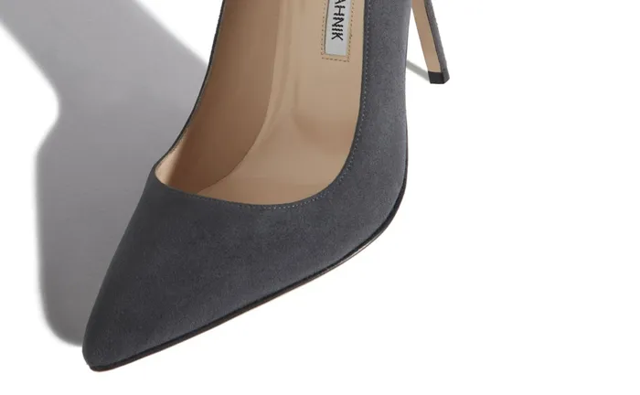 Women Business Manolo Blahnik BB Dark Grey Suede Pointed Toe Pumps Women Business Manolo Blahnik BB Dark Grey Suede Pointed Toe Pumps