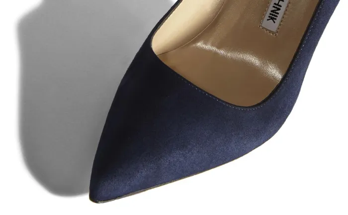 Women Business Manolo Blahnik BB Navy Suede Pointed Toe Pumps Women Business Manolo Blahnik BB Navy Suede Pointed Toe Pumps