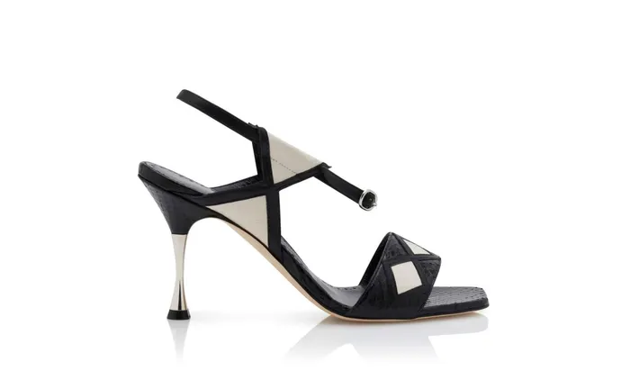 Women Business Manolo Blahnik JARBA Black Snakeskin And Nappa Leather Sandals Women Business Manolo Blahnik JARBA Black Snakeskin And Nappa Leather Sandals