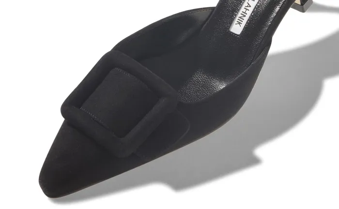 Women Business Manolo Blahnik MAYSALE Black Suede Kitten Heel Mules Women Business Manolo Blahnik MAYSALE Black Suede Kitten Heel Mules