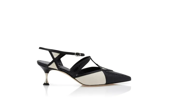 Women Business Manolo Blahnik TRIANGA Black Snakeskin And Nappa Leather Pumps Women Business Manolo Blahnik TRIANGA Black Snakeskin And Nappa Leather Pumps