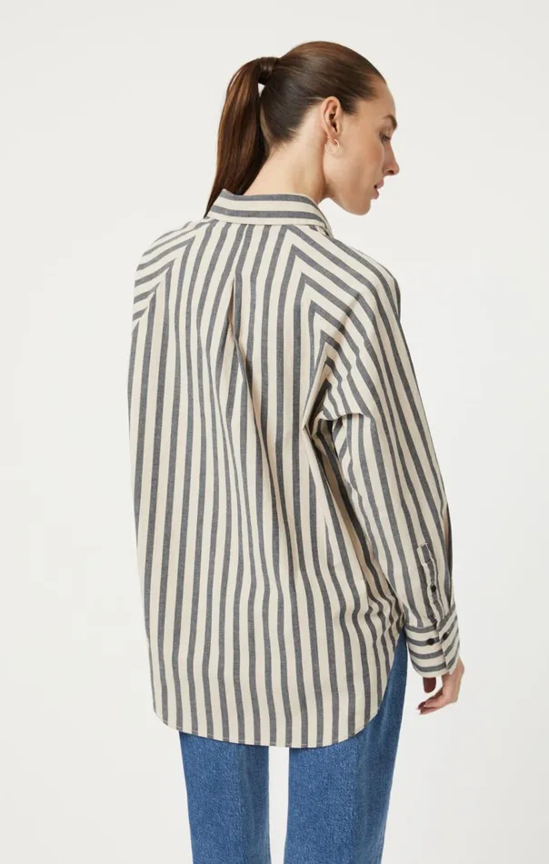 Women ButtonUp Long Sleeve Shirt In Beige Bold Stripe Mavi Jeans Shirts Women ButtonUp Long Sleeve Shirt In Beige Bold Stripe Mavi Jeans Shirts