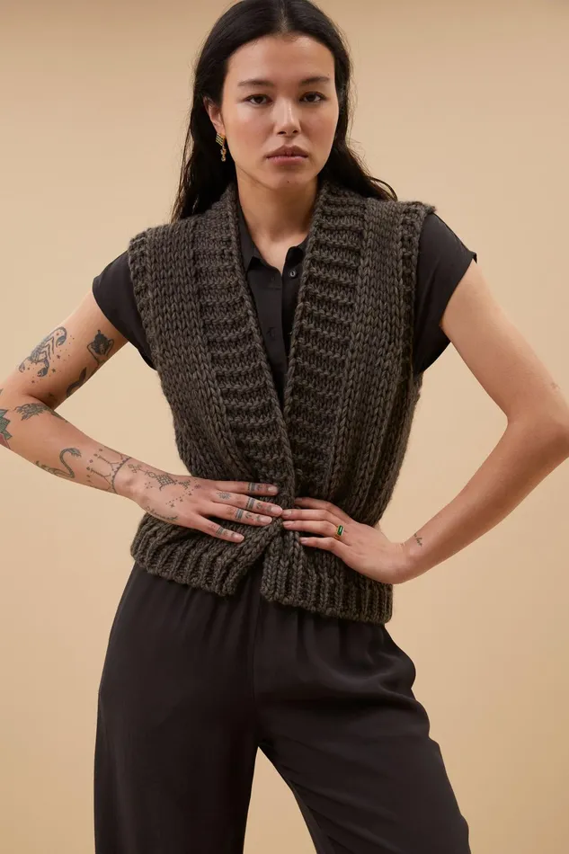 Women Cardigans Bybar Levi Gilet Cafe Noir