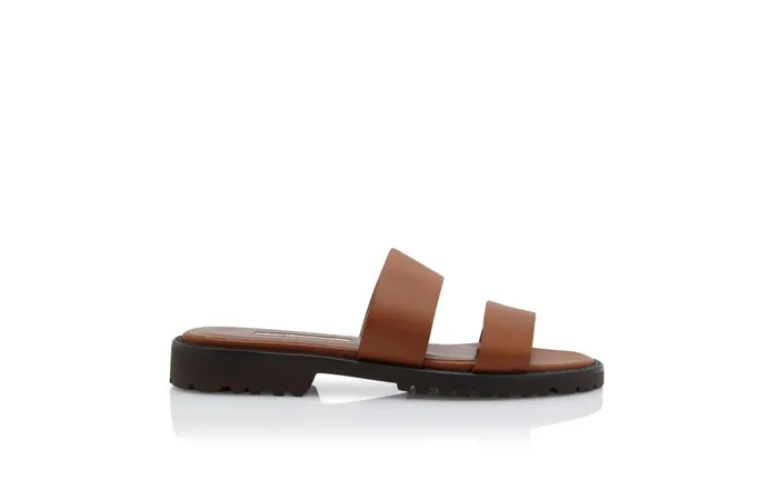 Women Casual Manolo Blahnik GADMU Brown Calf Leather Flat Sandals Women Casual Manolo Blahnik GADMU Brown Calf Leather Flat Sandals
