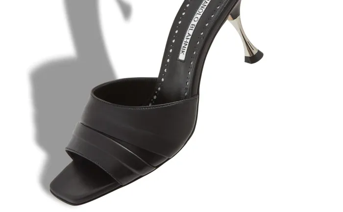 Women Casual Manolo Blahnik PICOUX Black Nappa Leather Open Toe Mules Women Casual Manolo Blahnik PICOUX Black Nappa Leather Open Toe Mules