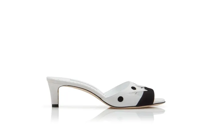 Women Casual Manolo Blahnik TARQUINEW Black And White Suede Open Toe Mules Women Casual Manolo Blahnik TARQUINEW Black And White Suede Open Toe Mules